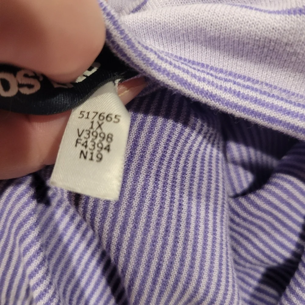 Lands End Size 1x Reverisble Purple Stripes Tank Dress